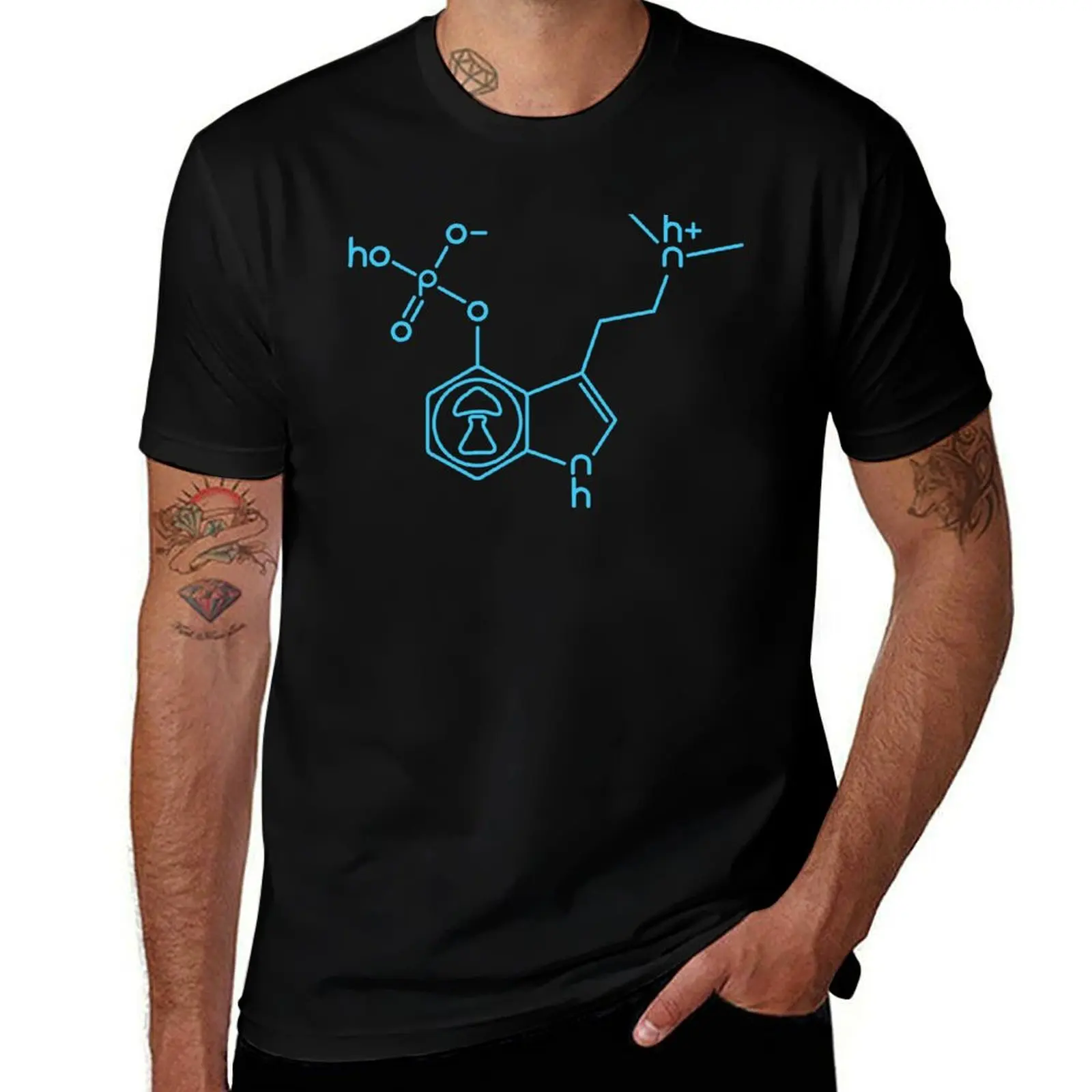 

Psilocybin Molecule T-Shirt t shirt man casual men t shirt cotton 100% t shirts for man graphic vintage T-shirt
