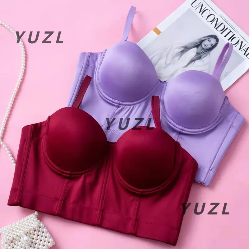 سترة بحمالات جديدة لعام 2025 مع وسادة صدر مع حلقة فولاذية داخل الصدر ملفوفة على شكل أنبوب علوي ملابس داخلية بكتف كلمة واحدة ملابس داخلية #1