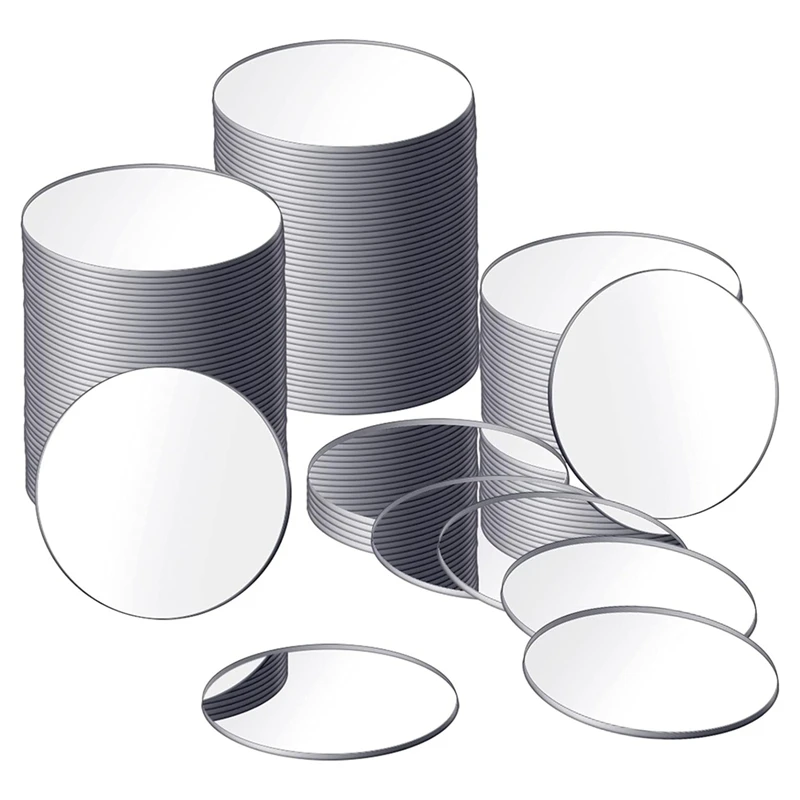 أفضل 25 قطعة من الأكريليك صغيرة الحجم مرآة مستديرة لاصقة صغيرة مستديرة مرآة الحرفية بلاط المرآة للحرف اليدوية (قطر 4 بوصة) #2