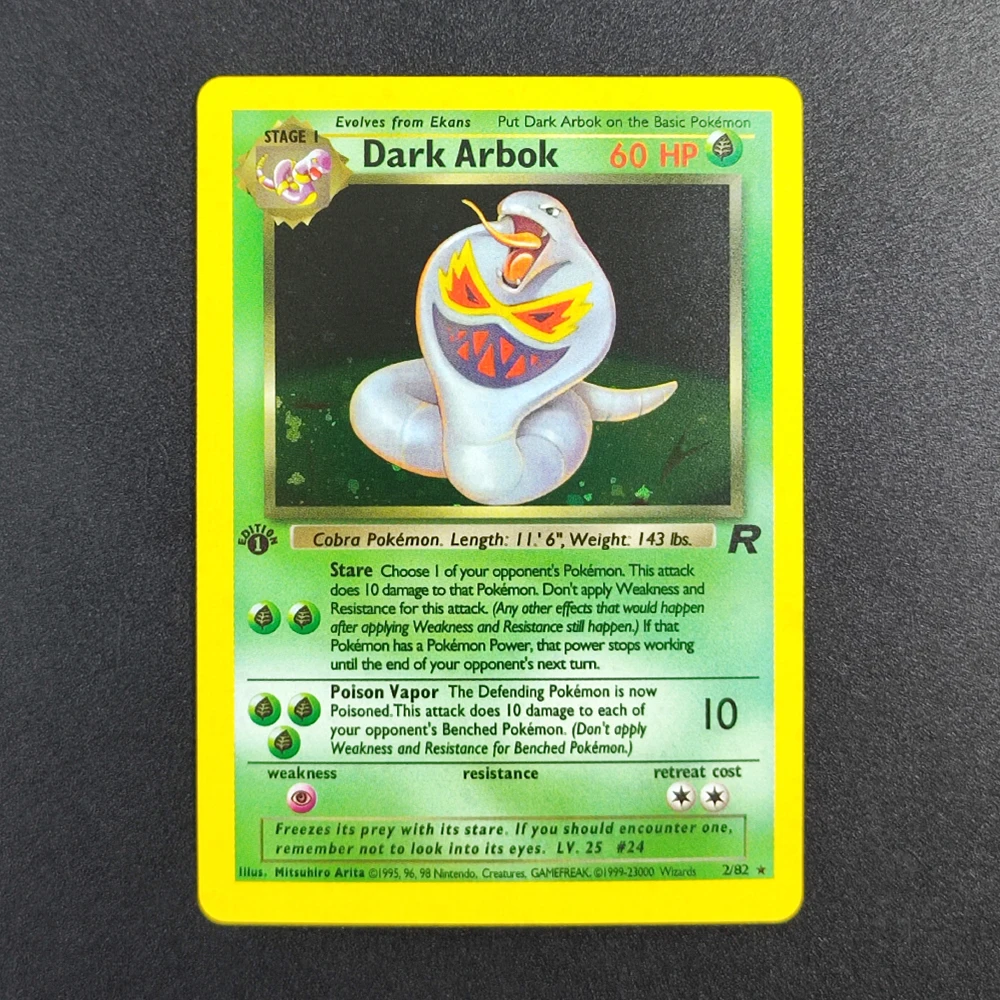 

DIY Pokemon TCG Pocket Card 2000 P.M Dark Arbok 1 Super Rare Collectibles Card Single Classic Game Anime Cards Toys