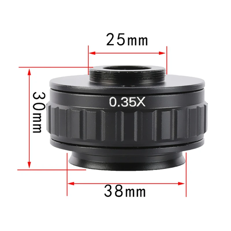 C Mount Adapters Lens 0.35X CCD For Trinocular Stereo Microscope Camera 38MM Interface Increased Field Of Vision