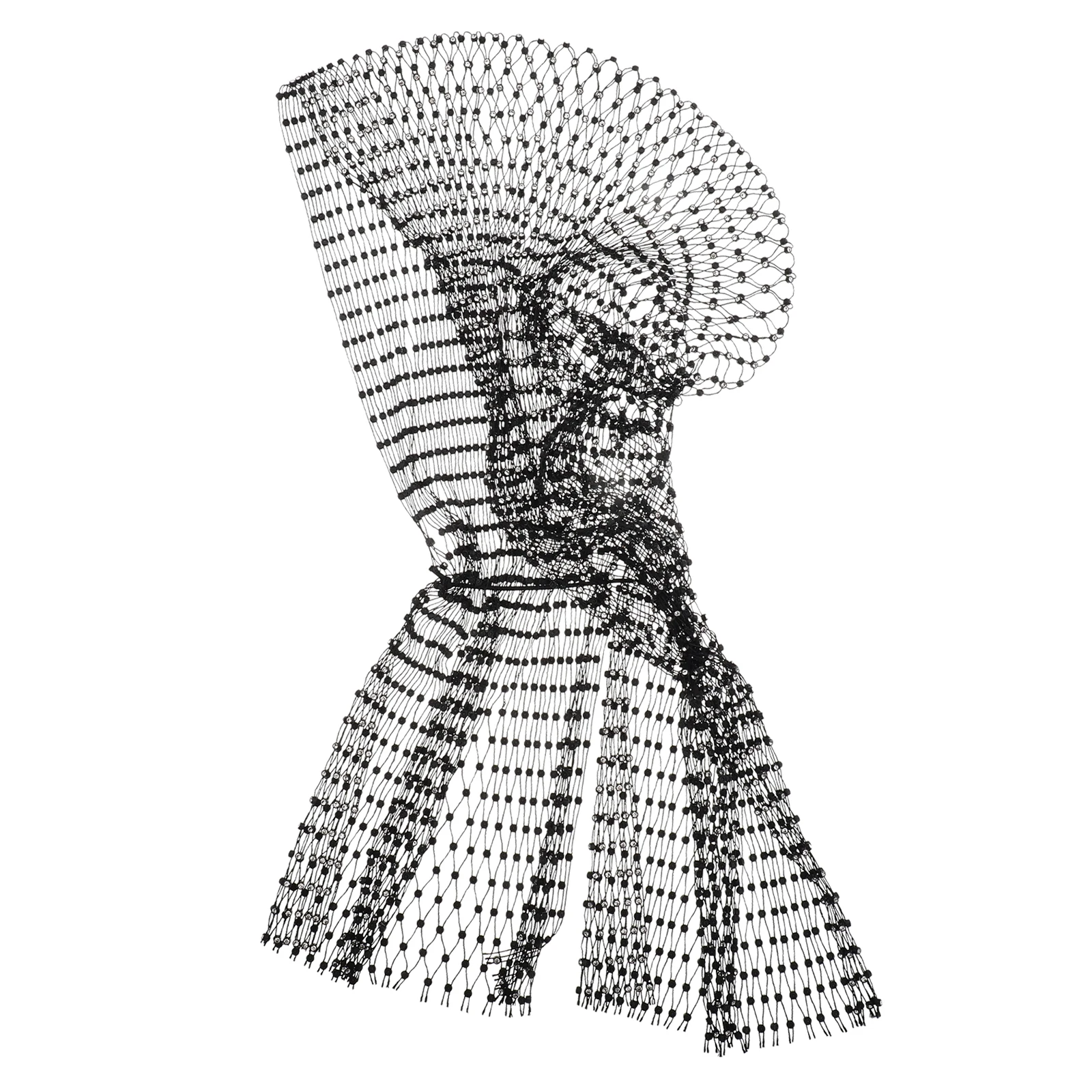 

Sparkling Rhinestone Hair Accessories Elastic Crystal Headb Turbans Silver Women Hollowout Tassel Comfort Wedding Party