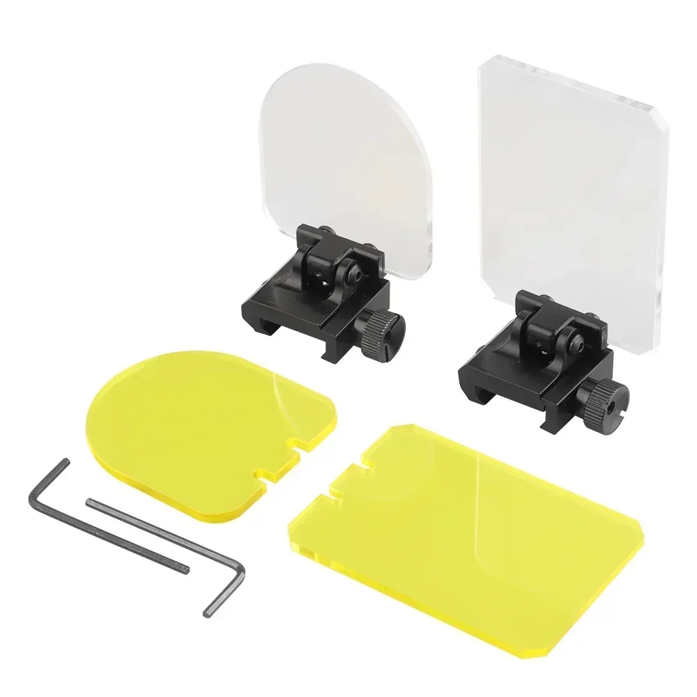 Soporte de alcance abatible hacia arriba, cubierta protectora de lente transparente con punto rojo plegable, accesorios de alcance para pistola de juguete, protección ocular