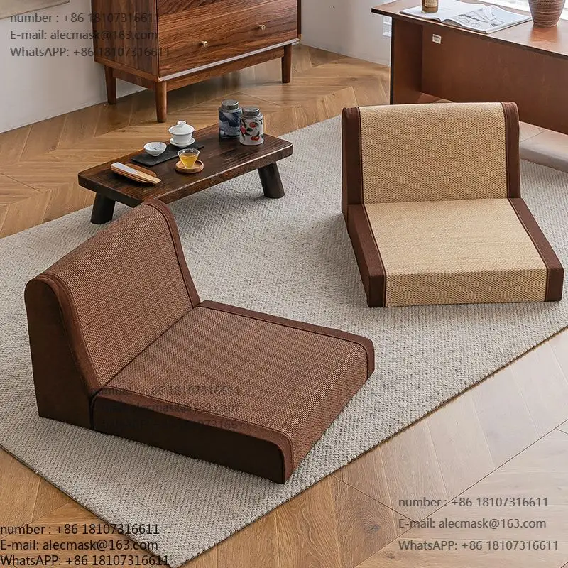 

Natural bamboo Japanese tea chair tatami seat and room bay window legless balcony backrest chair