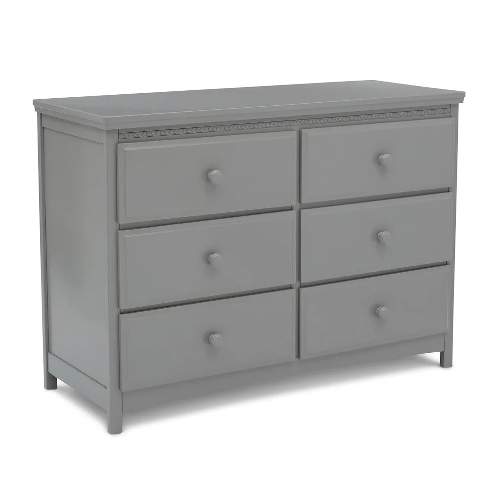 Emerson 6 Drawer Dresser With Interlocking Drawers - Greenguard Gold Certified Display Cabinet in the Living Room Grey Showcases