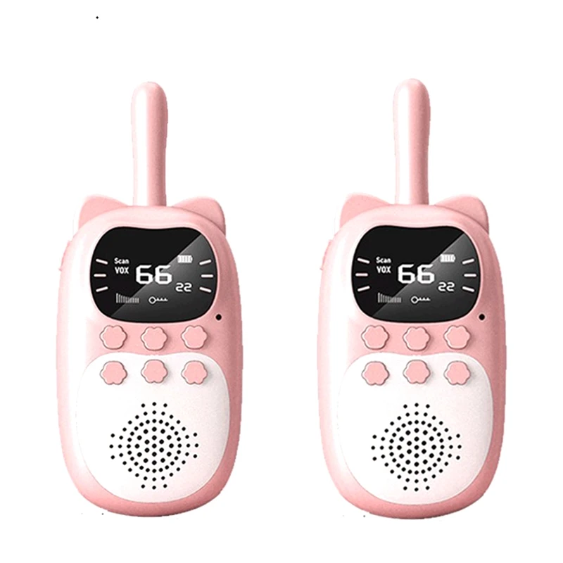 

2Pcs Walkie Talkie Rechargeable Handheld 0.3Km Radio Transceiver Portable For Children Walkie Talkie