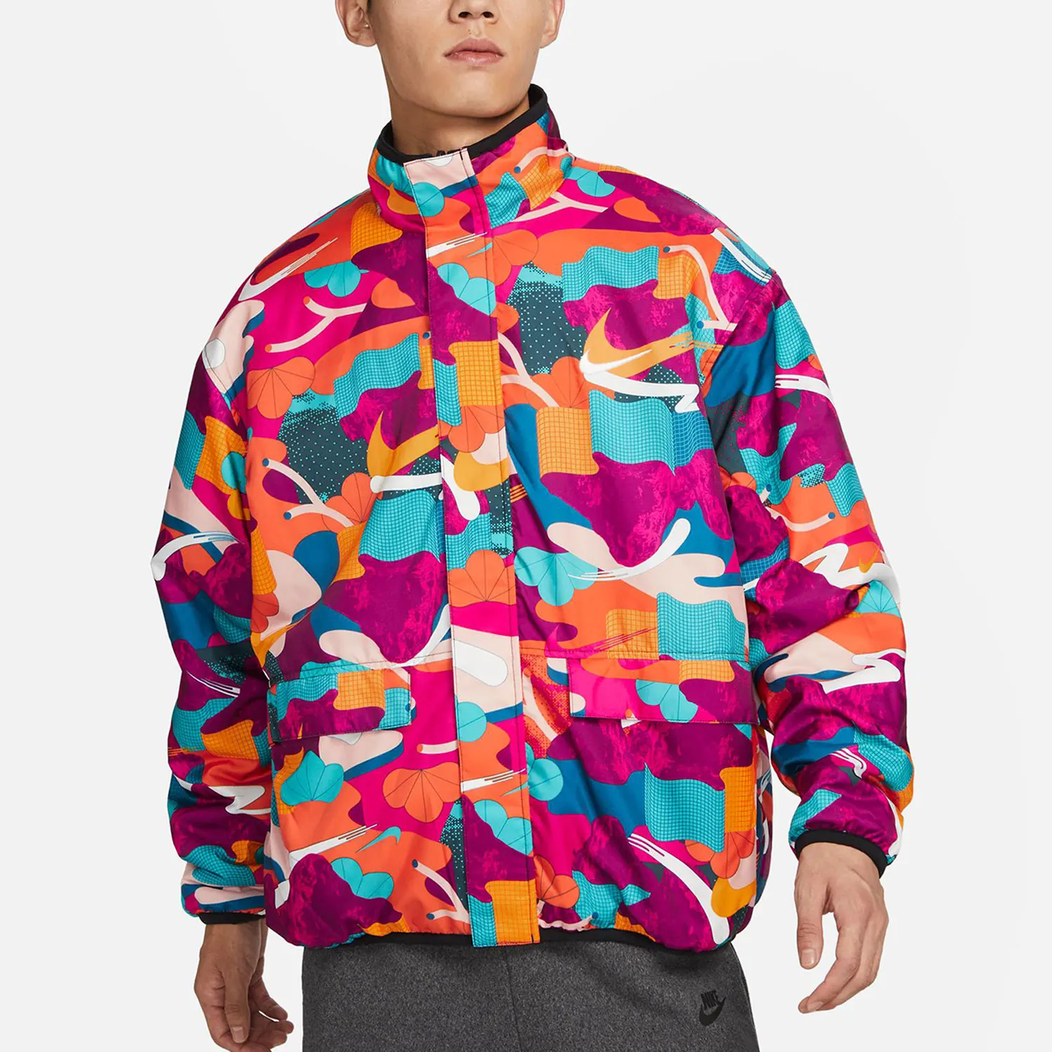 

Оригинальный продукт Nike 2023, новая мужская повседневная двусторонняя спортивная куртка FD4057-010