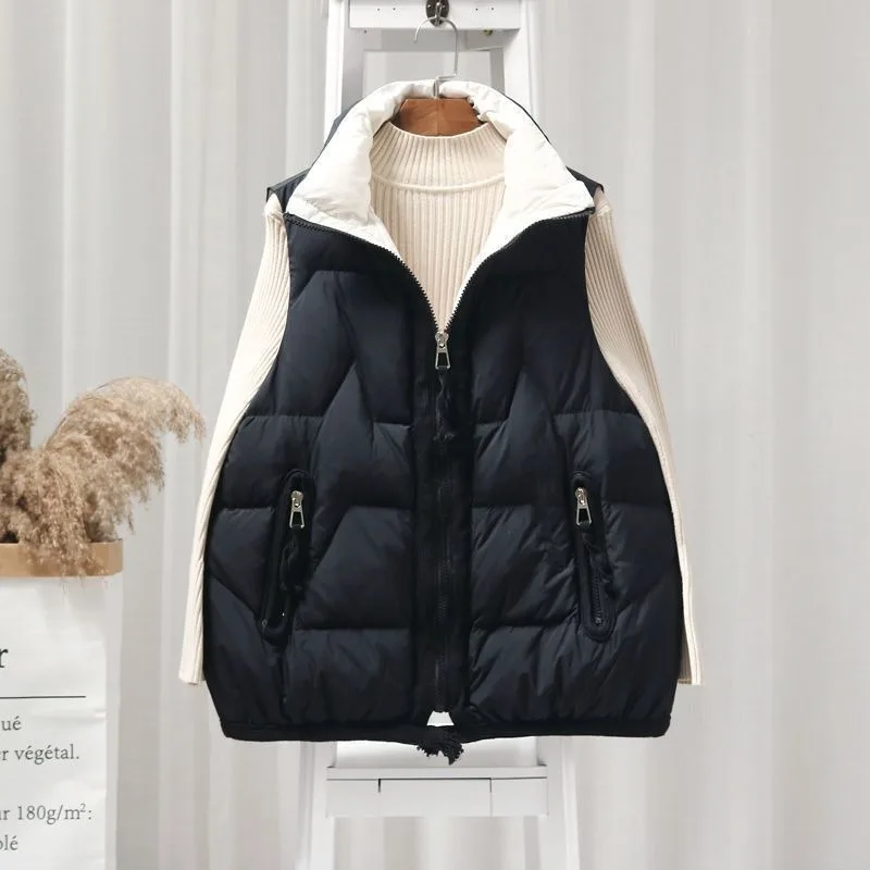 سترة أنيقة وفضفاضة سترة جديدة خفيفة وعصرية وصدرية قصيرة للنساء لارتدائها في الشتاء #5