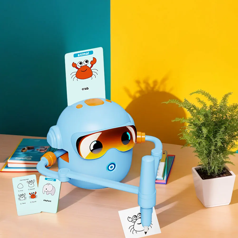 Interactieve educatieve tekenrobot Voorschoolse leeractiviteiten met 100-kaarten Verjaardagskerstcadeaus voor jongens en meisjes