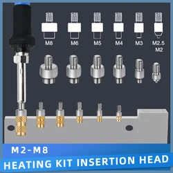 M2 M2.5 M3 M4 M5 M6 Heat Threaded Insert Nut Tip Soldering Iron Tool Set Hot Melt Brass Inserts Nuts for Plastic 3D Printing Kit
