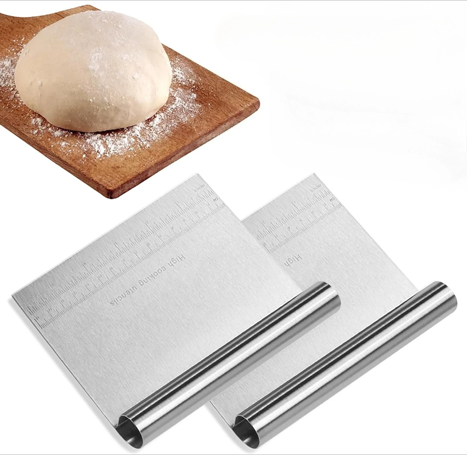 Stainless Steel Pastry Cutter Kitchen Food Scraper Chopper Versatile Kitchen Tool for Butter Baking Bread Cake Pizza and More