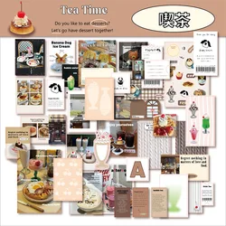 Korean Sticker Bag Tea Dessert Autumn and Winter Brochure Material Decoration  Color Photo Props