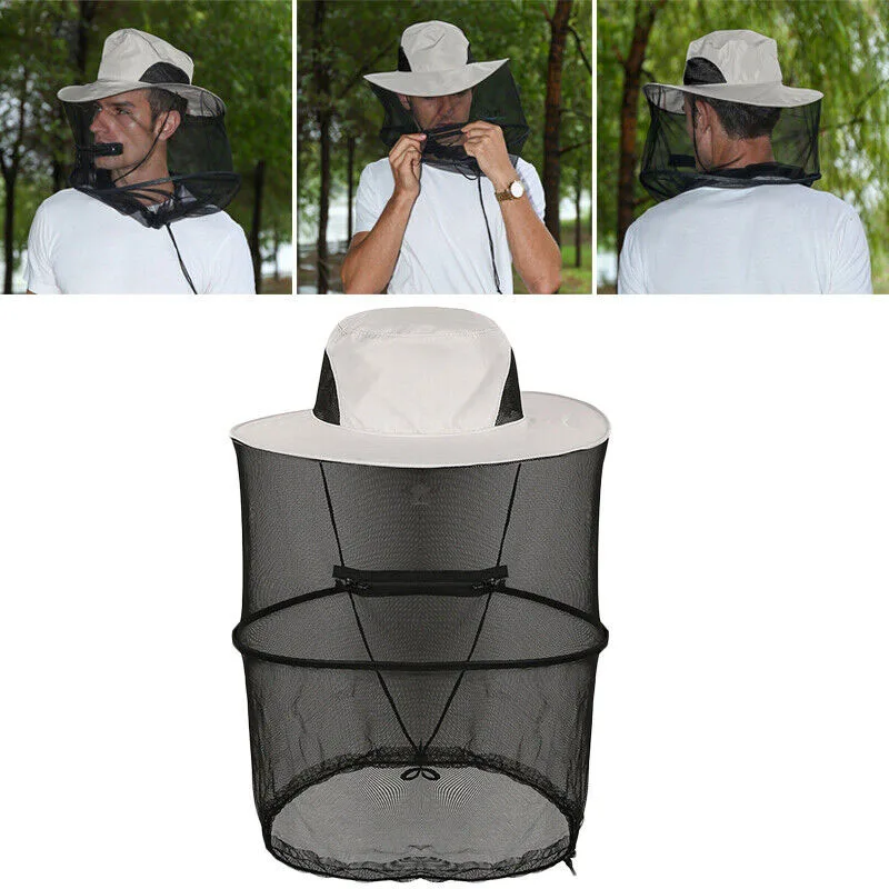 

Mosquito Hat With Hidden Net Mesh Repellent Insect Bee Protection Men Women Outdoor Sunscreen Fishing Cap