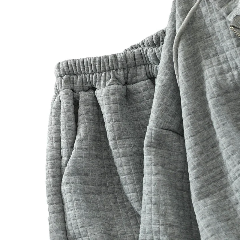 Casual Loose Jogger Pants 3 Piece Set Korean Baggy Sweatpants Ensemble Women Vintage Trajes Spring Fall Hooded Short Coats Suits