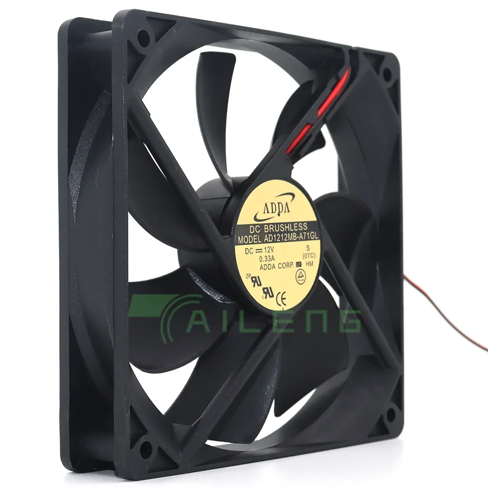 Для ADDA AD1212MB-A71GL DC 12 В 0,33 А 3,69 Вт 2050 об/мин 12 см 12025 120x120x25 мм охлаждающий вентилятор с двойным шарикоподшипником