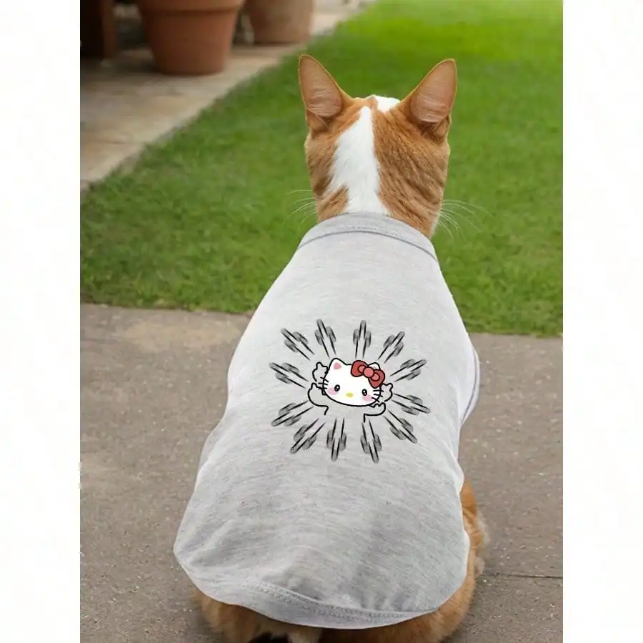 Bedrucktes Haustier-T-Shirt aus Polyesterfasermaterial, geeignet für Indoor- und Outdoor-Freizeit, Unterhaltungskatzen- und Hundekleidung