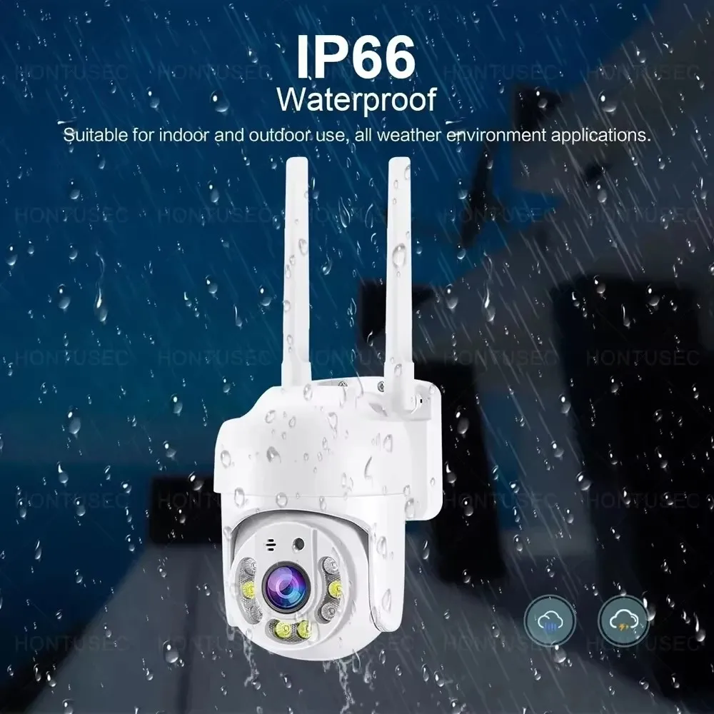Kamera Keamanan Nirkabel 390EYES APP 2.4G Wifi PTZ 5MP Pelacakan Otomatis Audio Dua Arah Penglihatan Malam Berwarna Tahan Air Luar Ruangan