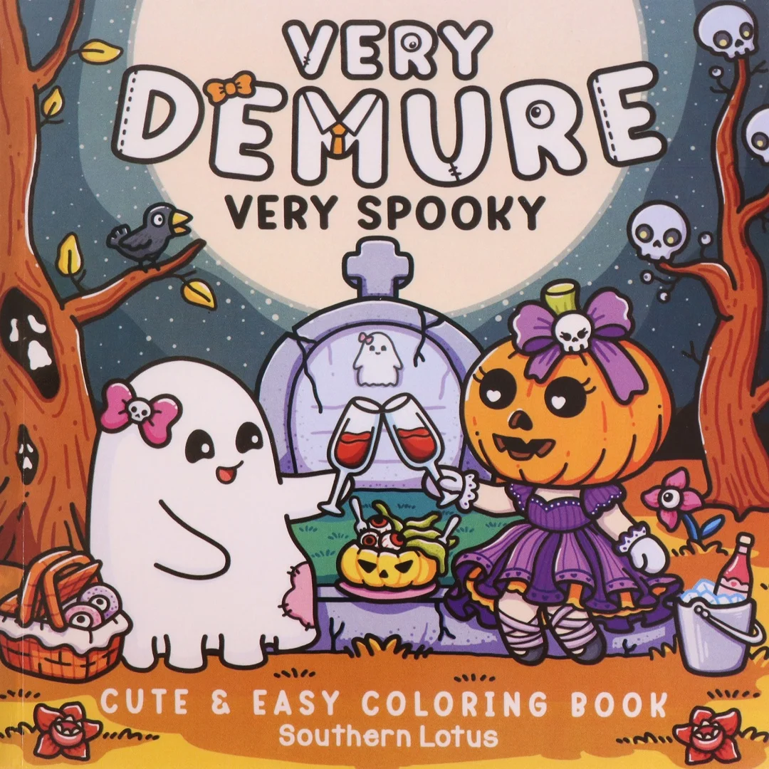 Very Spooky: Coloring Book for Adults and Teens Featuring Lovely Creepy Creatures in Cozy Moments for Relaxation