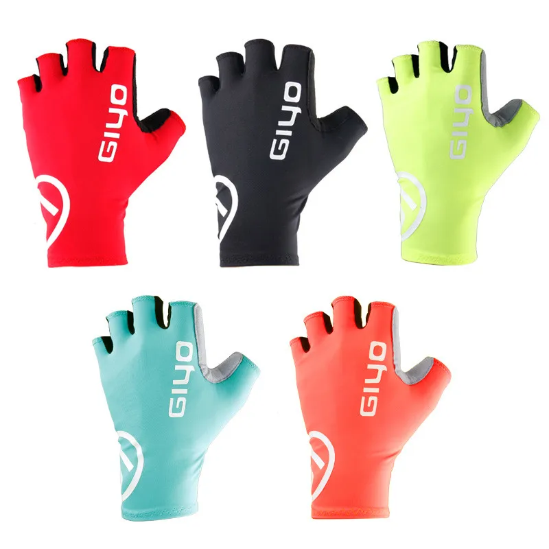 Pro Unisex Half Finger Road Bike Gloves Cycling Racing Bicycle Glove Men Sports Lycra woman anti-skid glove for climbing silicon