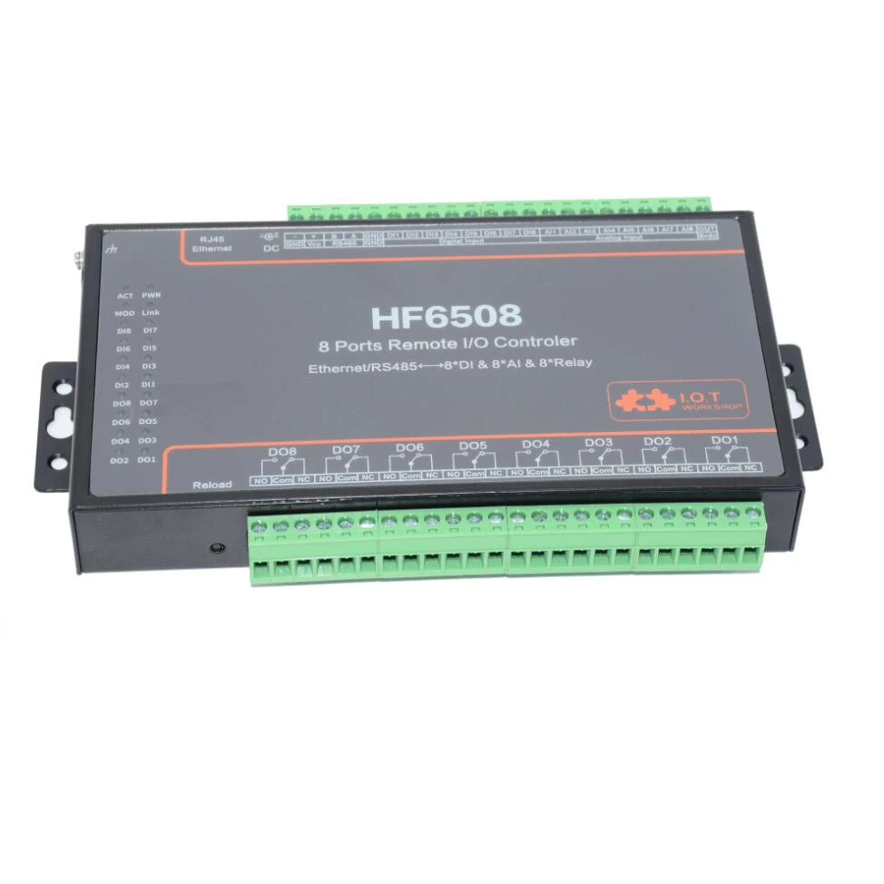 8DI 8DO 8A 8 Way I/O Remote Controller Ethernet/RS485 8CH Remote Relay Ethernet/GPRS/WIFI Network Relay HF6508