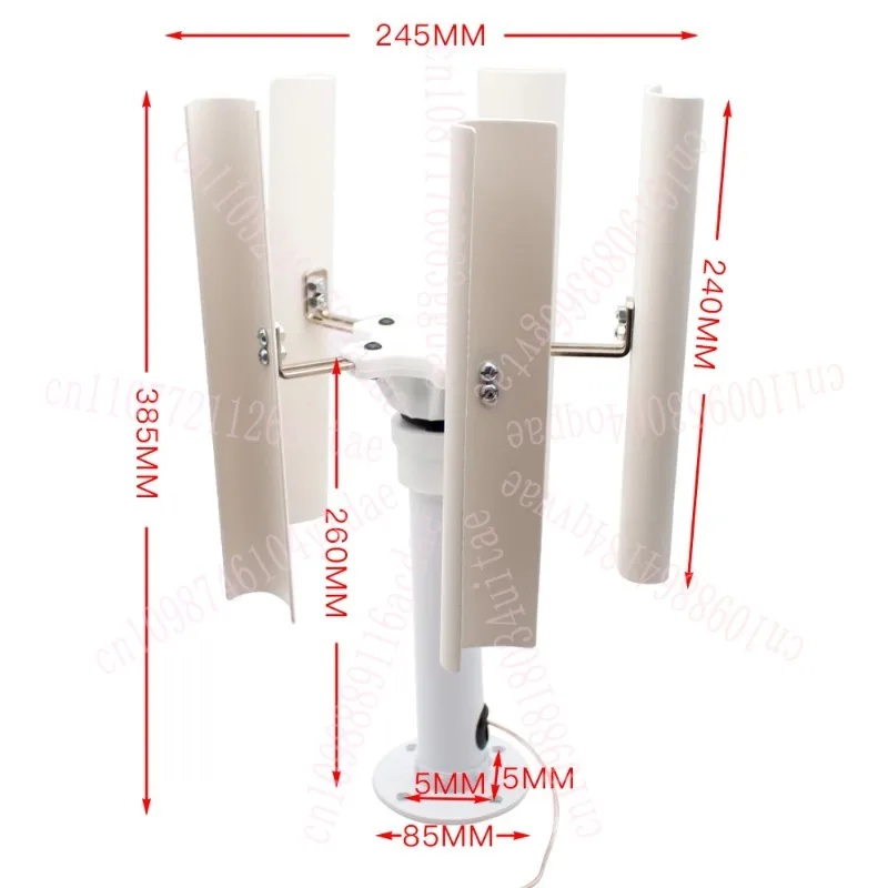 Vertical 5-Blade Wind Generator Model Three-Phase Permanent Magnet Brushless Generator Low-speed Windmill Portable Outdoor