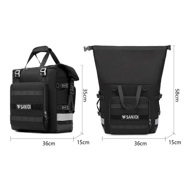 Large Capacity Mountain Bicycle Single Double Side Carrier Bag Easy Installation Waterproof Handbag New Bike Rear Rack Saddlebag