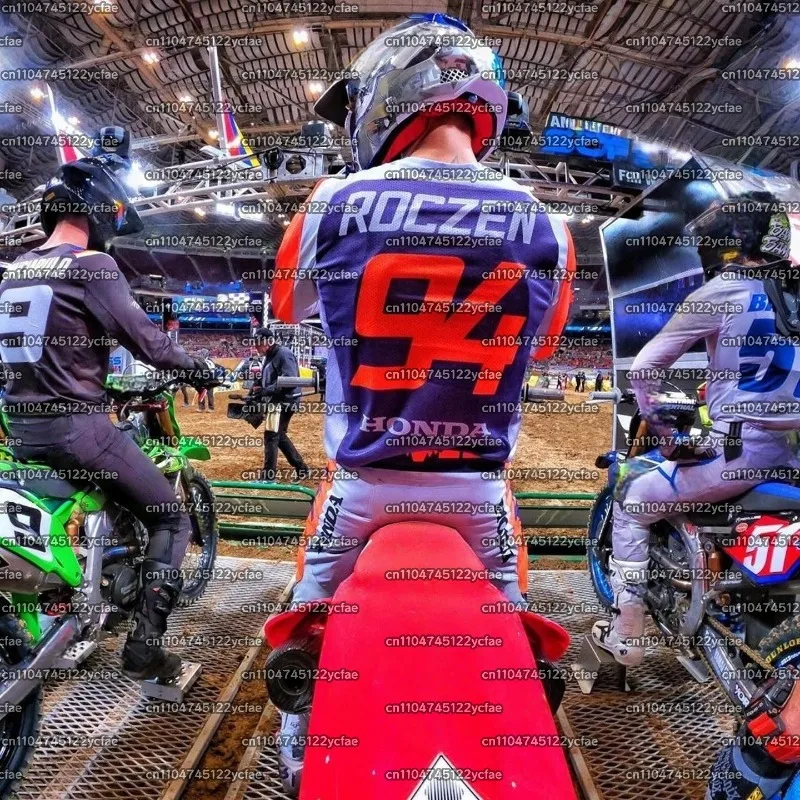 

Реплика Кен Рочен на осень 2025 года для мотокросса # Джерси Honda Racing Team Reprint 94, свободный дышащий, быстросохнущий, с длинным рукавом и 3D-принтом