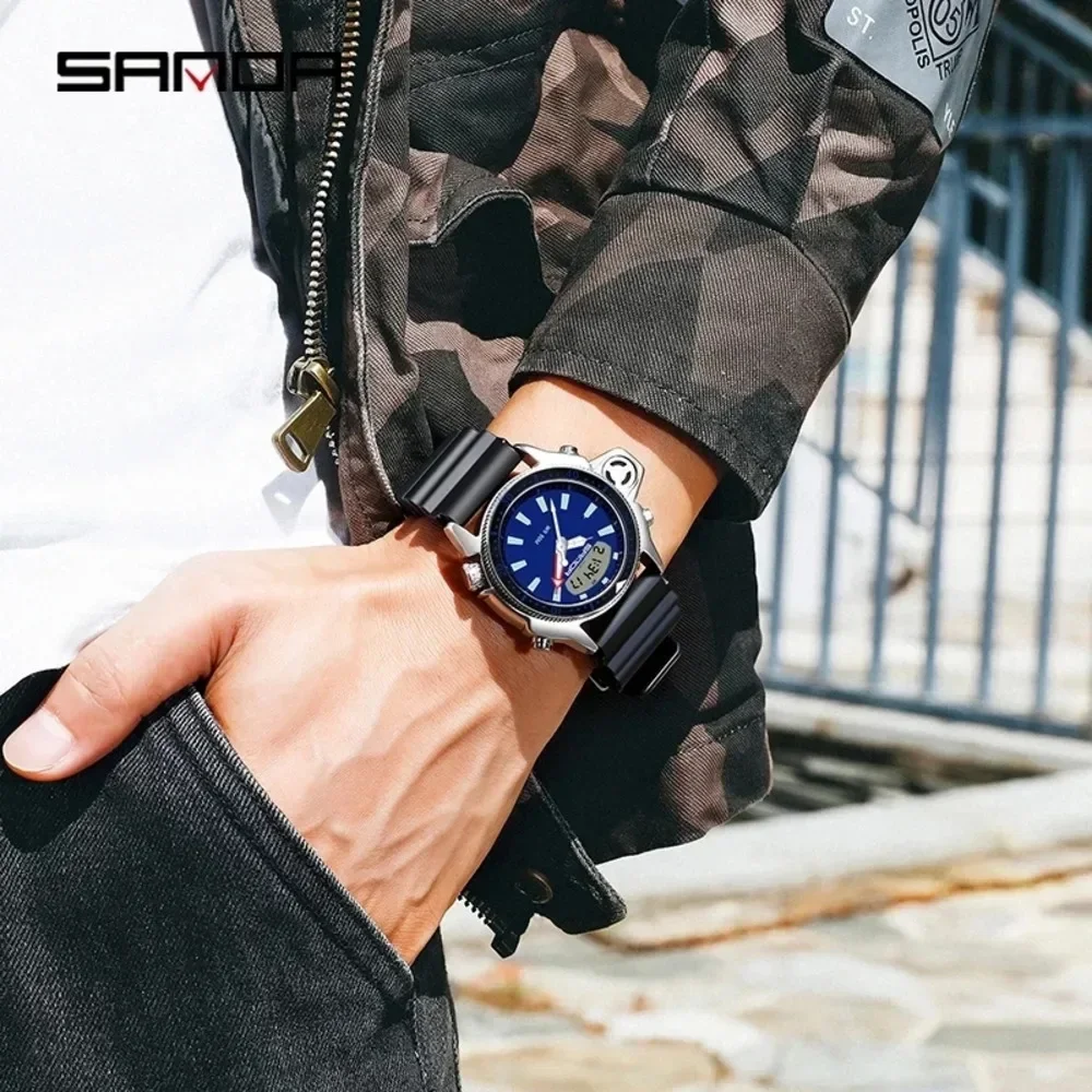 SANDA Casual Style Watches Men Quartz Wristwatch Waterproof Shock Man Watch Relogio Mascuo 3008 Fashion New Sport Men\'s Watch