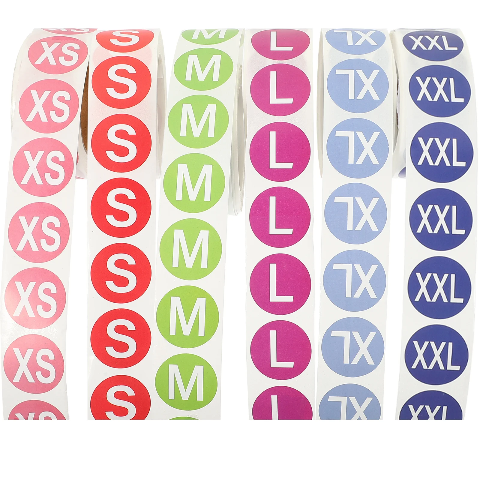 

6pcs 1 Round Clothing Size Stickers Adhesive Labels for Apparel Clothes Label Sticker Fabric Folder Tag Random Colors