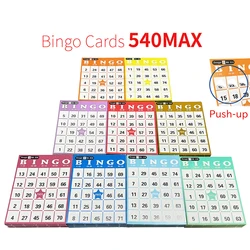 Push-up Bingo Cards Set, 540 Cards Max