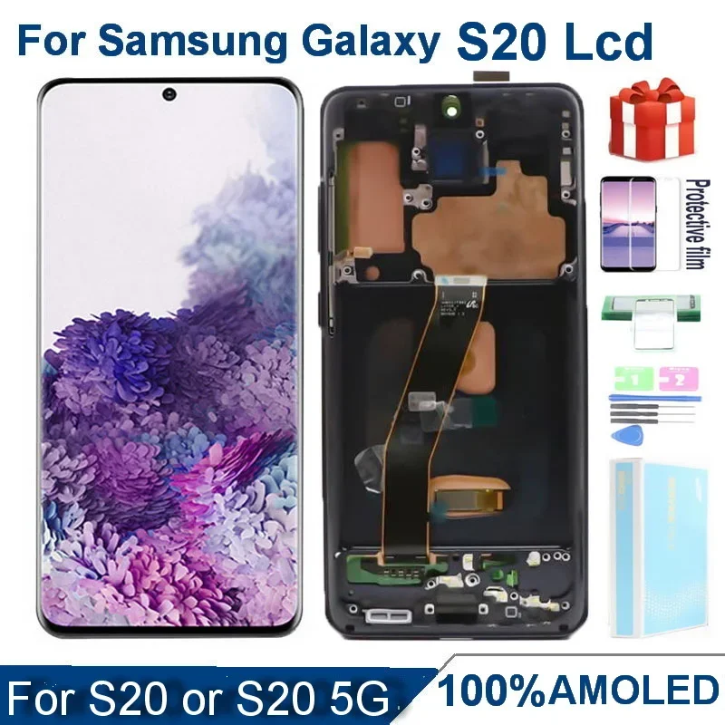 Super Amoled Lcd Voor Samsung Galaxy S20 G980 G980f G980f/Ds Display Met Touch Screen Digitizer Voor S20 5G G981b Lcd Assemblage