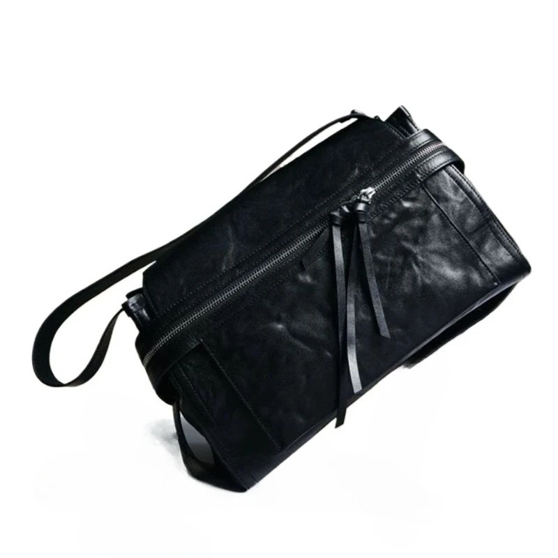 Women's British New Vintage Folded Vegetable Tanned PU Shoulder Bag Premium Vintage Tote Mail Carrier Crossbody Bag Temperament