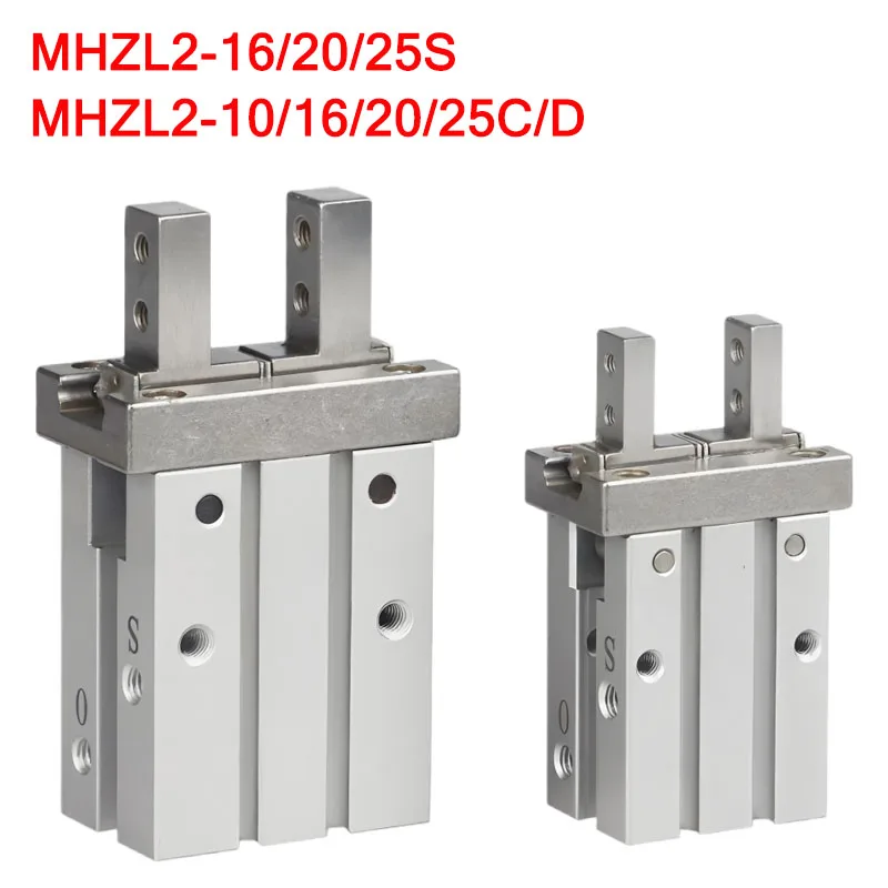 MHZL2 Pneumatic Finger Cylinder Double Acting Air Finger Gripper Cylinder MHZL2-10S 16S 20S 25S 10D 16D 20D 25D Parallel Gripper