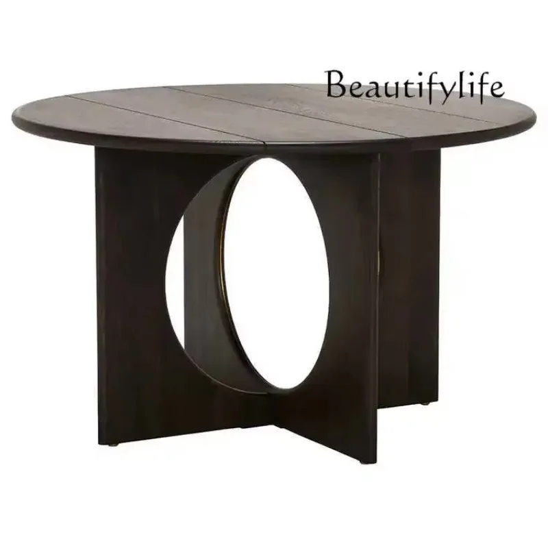 

N Solid Wood Dining Table Nordic Coffee Table North American Oak Simple Home Log Dining Table Brass Tenon