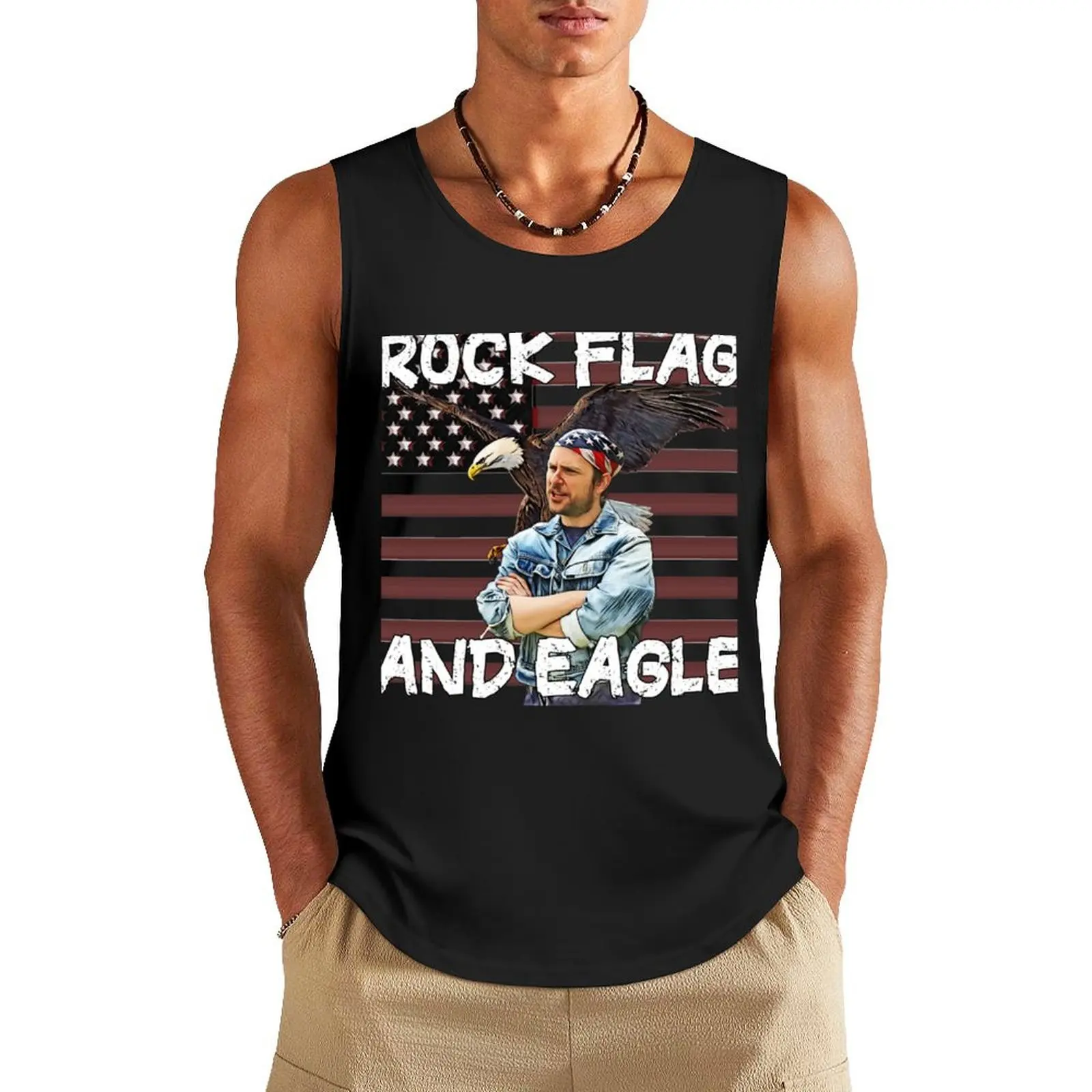 

Rock Flag and Eagle Tank Top Men gym sportswear running shirt underwear
