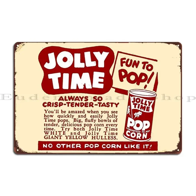 Jolly Time Pop Corn Advert Metal Sign Create Customized Cinema Party Create Tin Sign Poster