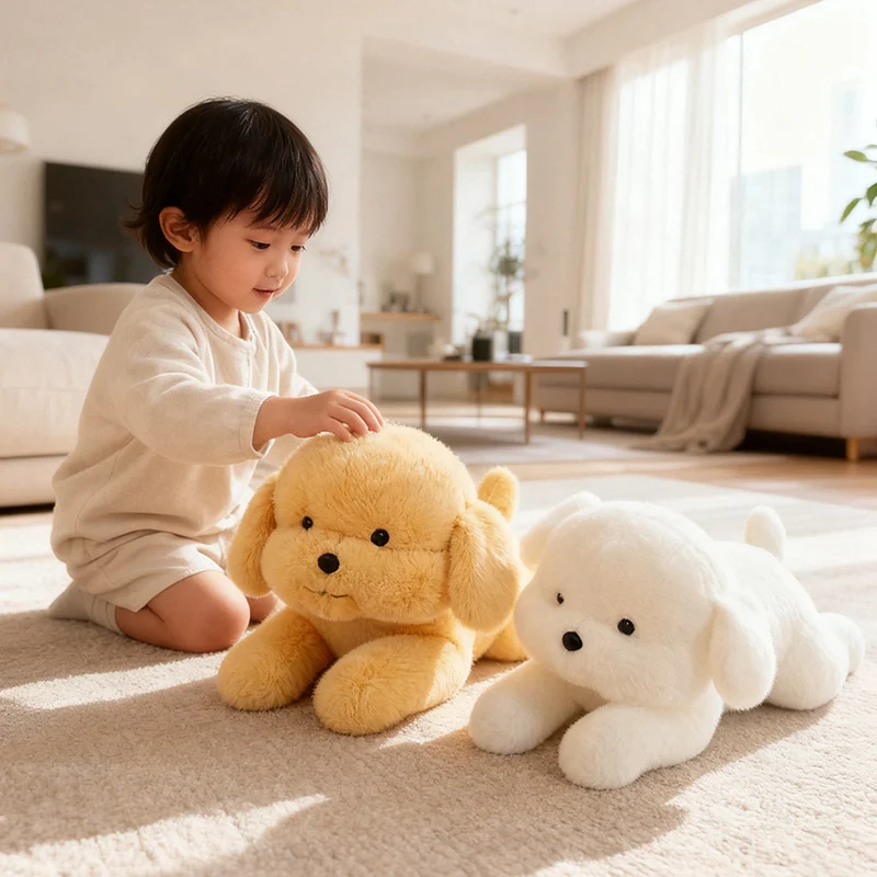 

Simulation Lovely Golden Retriever Plushie Doll Cute Stuffed Animal Lifelike Pet Puppy Soft Kids Toy Baby Appease Doll Kids Gift