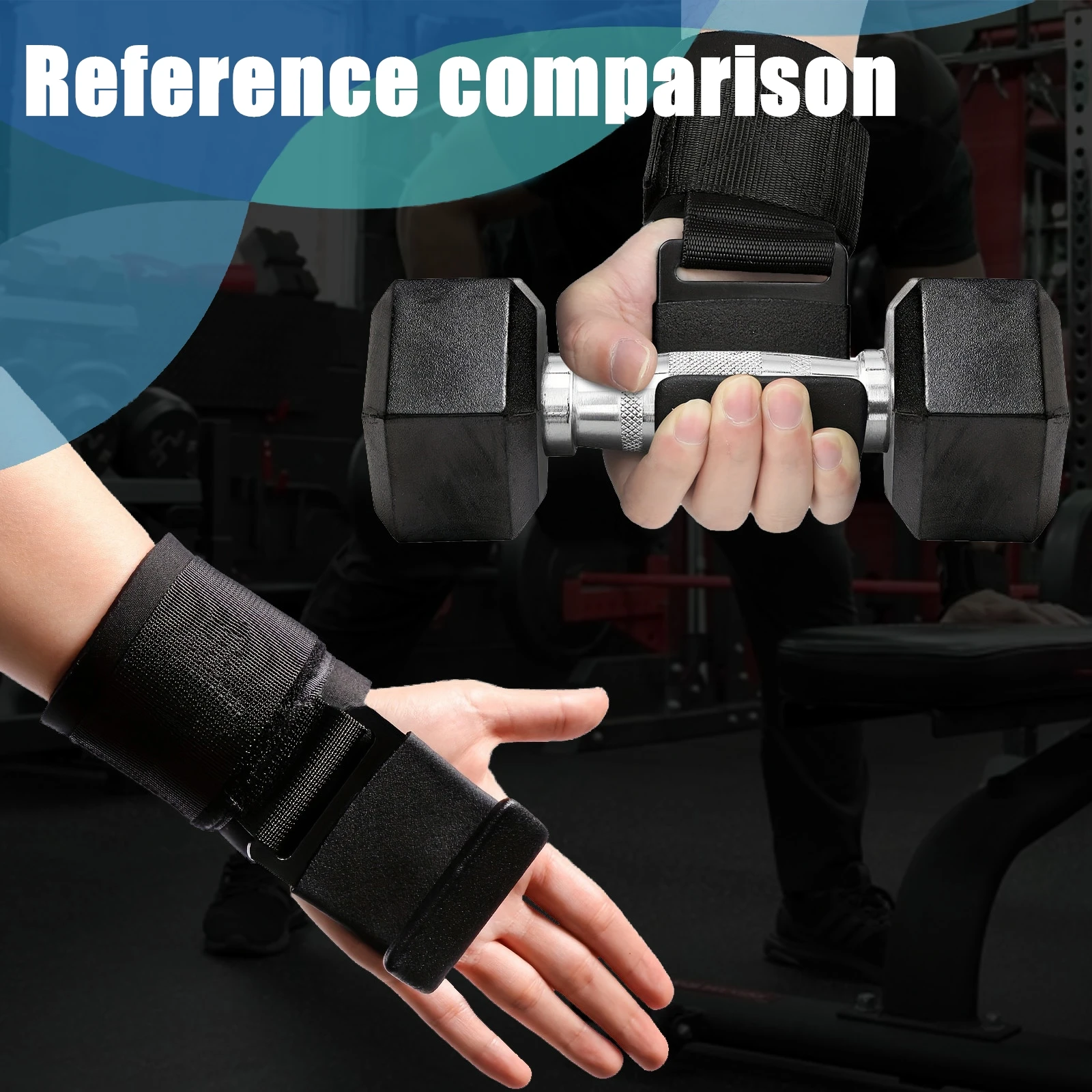 1 Pair Premium Wristband with Hook - Supports Intense Pull-up Exercises, Enhances Weight Lifting Performance