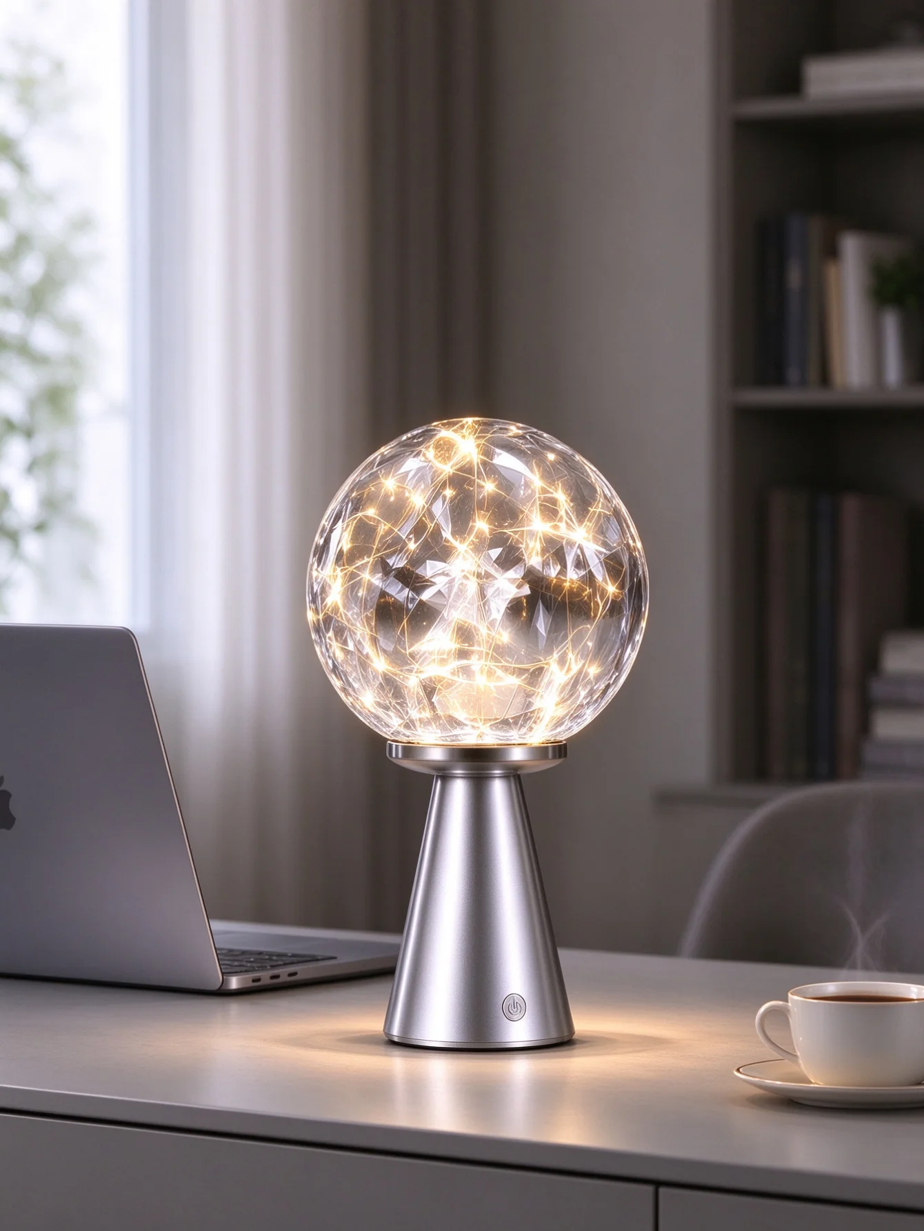 モダンなデザインの、持ち運び可能な充電式溶岩テーブルランプ。高級感のあるベッドサイドランプで、暖かく心地よい間接照明を提供。ご自宅のデスク周りの装飾にも最適。