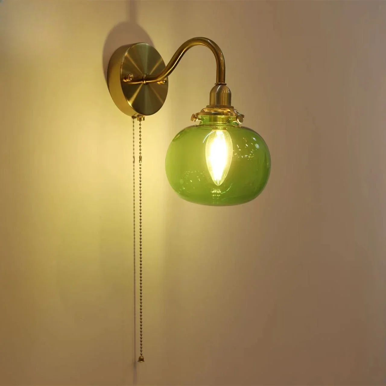 Luminária de parede retrô de vidro com cotovelo estilo japonês, cabeceira do quarto, entrada simples nórdica, corredor, banheiro, espelho de banheiro, farol