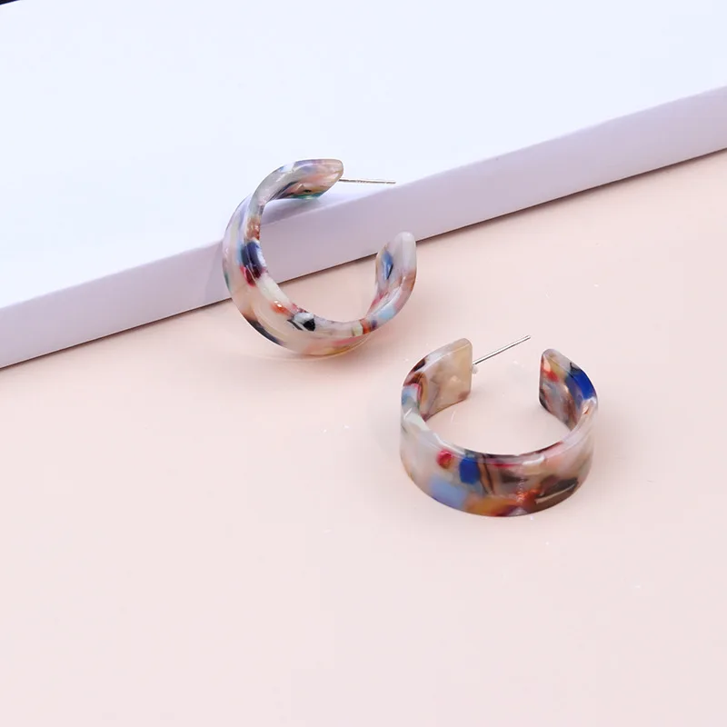 300pairs/lot wholesale geometric C-ring acetic acid earrings and earrings, simple and fashionable, personalized, semi