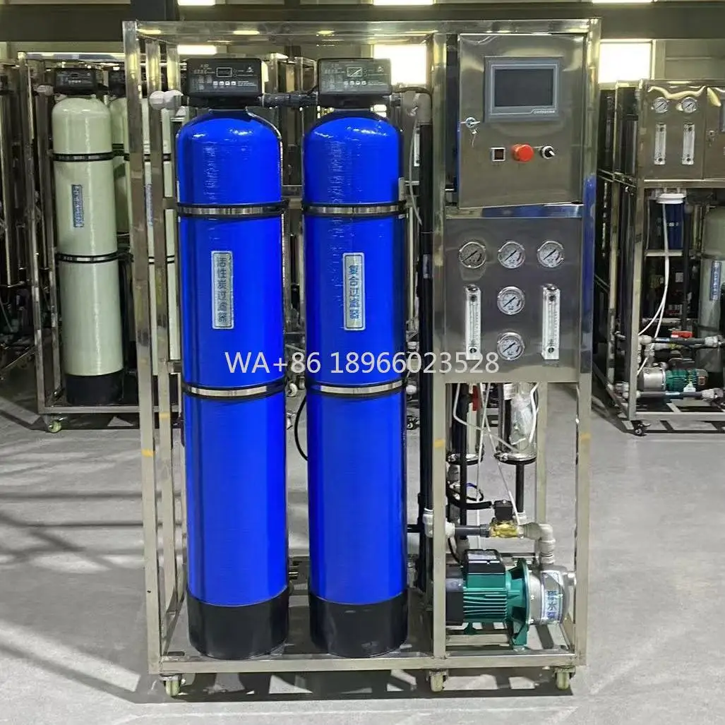 مصنع تصفية تحلية النظام مع مضخة PLC ضمان لمدة سنة واحدة الأكثر مبيعًا 500 لتر/ساعة نظام RO لتنقية المياه وتنقية الترشيح