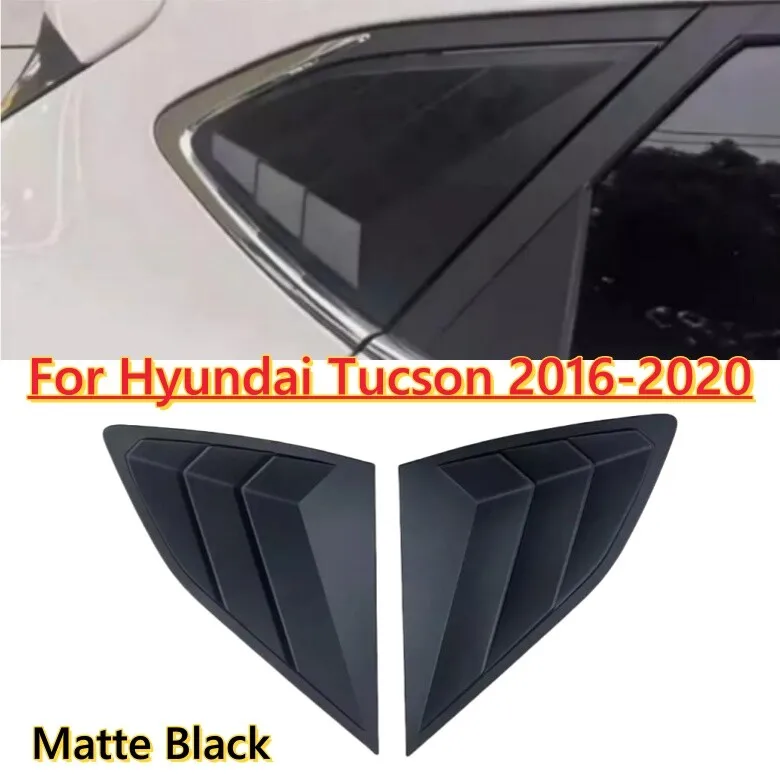 

Матовая черная накладка на четверть жалюзи бокового окна для Hyundai Tucson 2016-2020