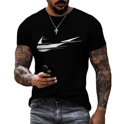 new men sports round neck pullover short sleeved T-shirt 3D printed T-shirt street top short sleeved loose oversized T-shirt