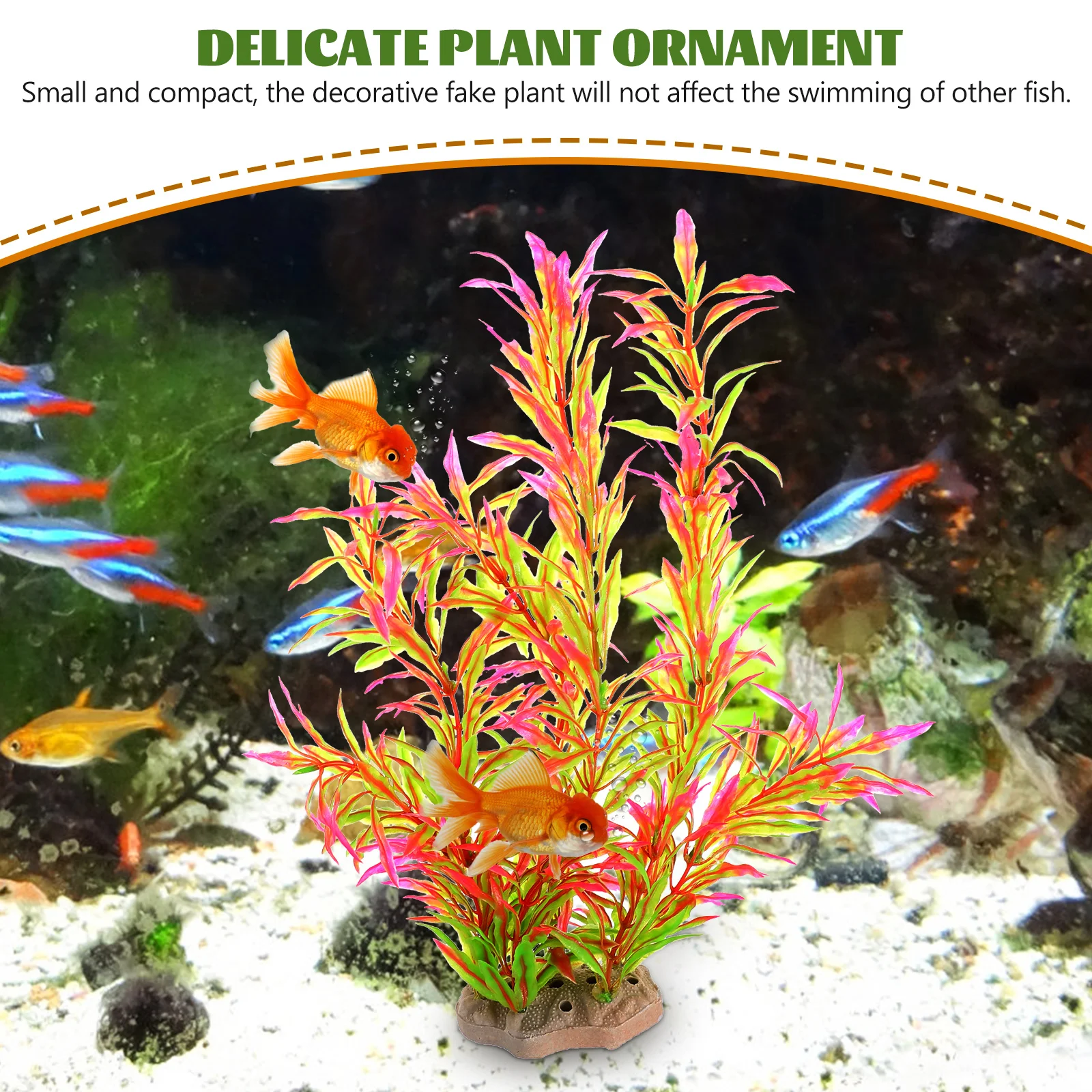 

9pcs Aquarium Plants Plastic Fish Tank Decorations Accessories Freshwater Safe Fish Tank Plant Decor Realistic