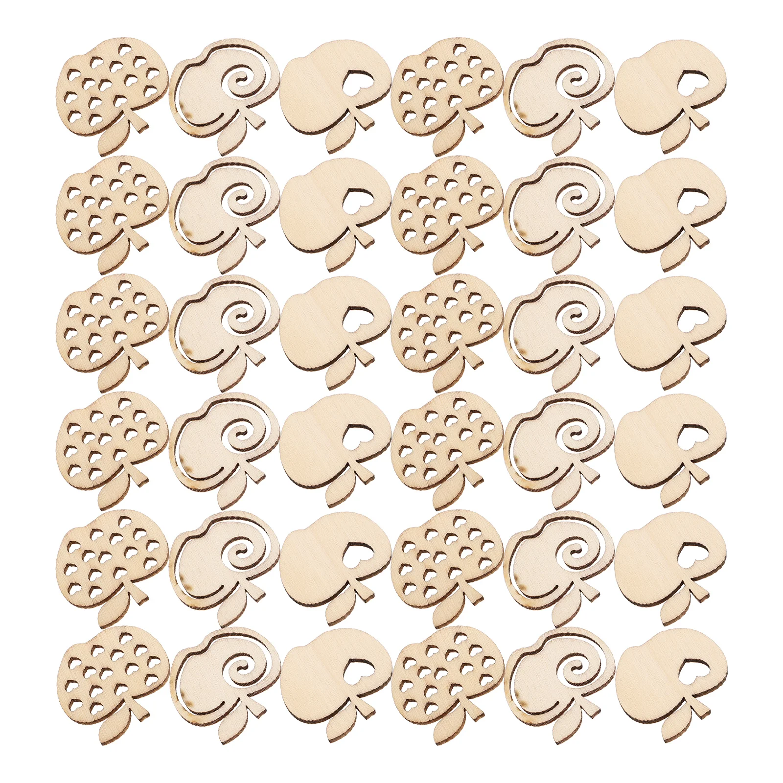 

100pcs Apple Shaped Wooden Slices Unfinished Ornaments for Christmas Tree Decor DIY Crafts Accessories Lightweight Durable