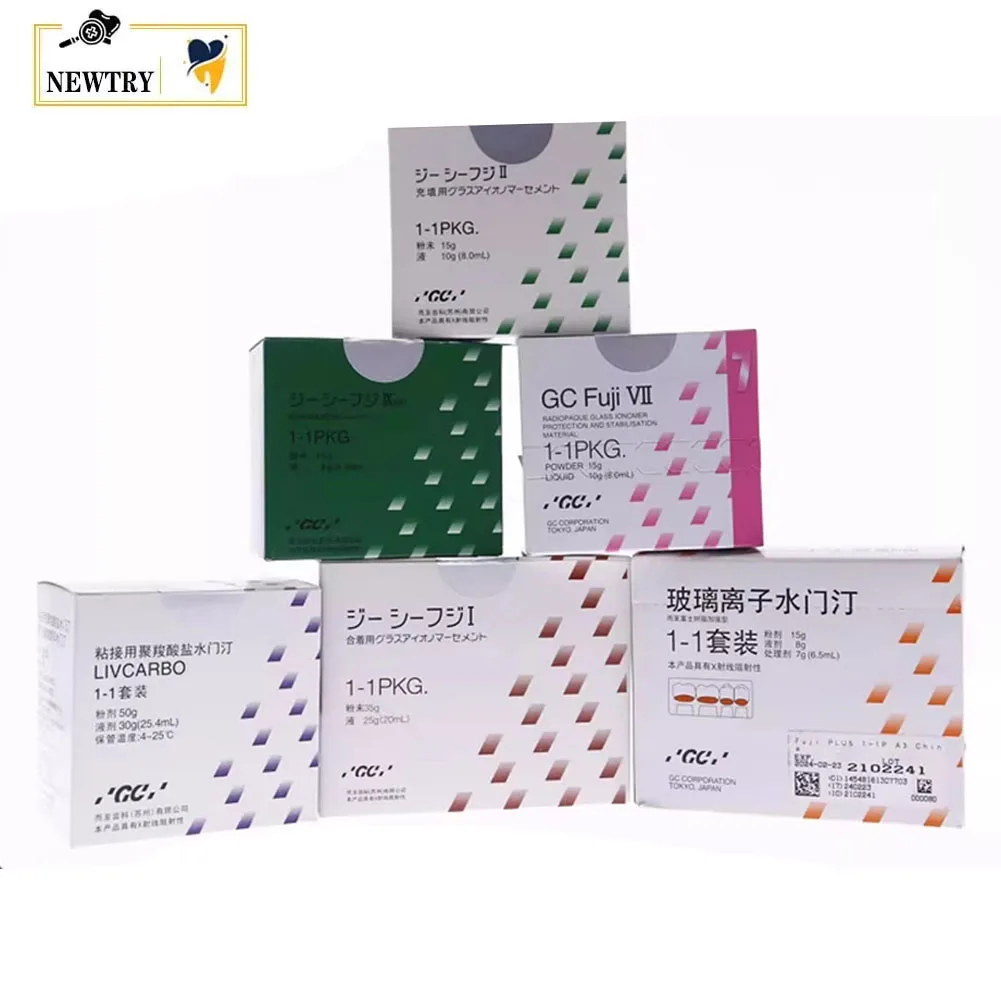 

Fuji GC Dental Glass Ionomer Luting Cement Fuji I/II/IX Glass Ionized Teeth Crown Restorative Ceramic Veneer Bond Fluoride Agent