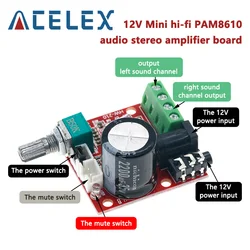 12V Mini Hi-Fi PAM8610 Audio Stereo Amplifier Board 2X10W Dual Channel D Class Lowest Price