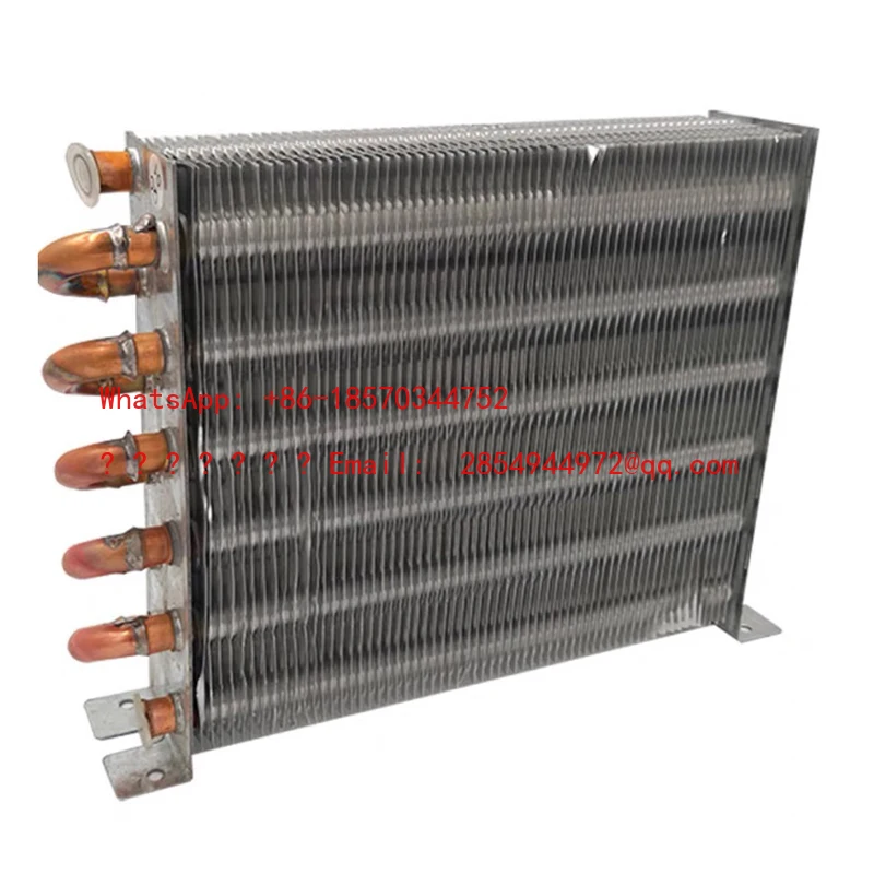 Freezer Condenser Air-cooled Water-cooled Aluminum Fin Condenser Copper Tube Radiator Fin Heat Exchanger Without Shell