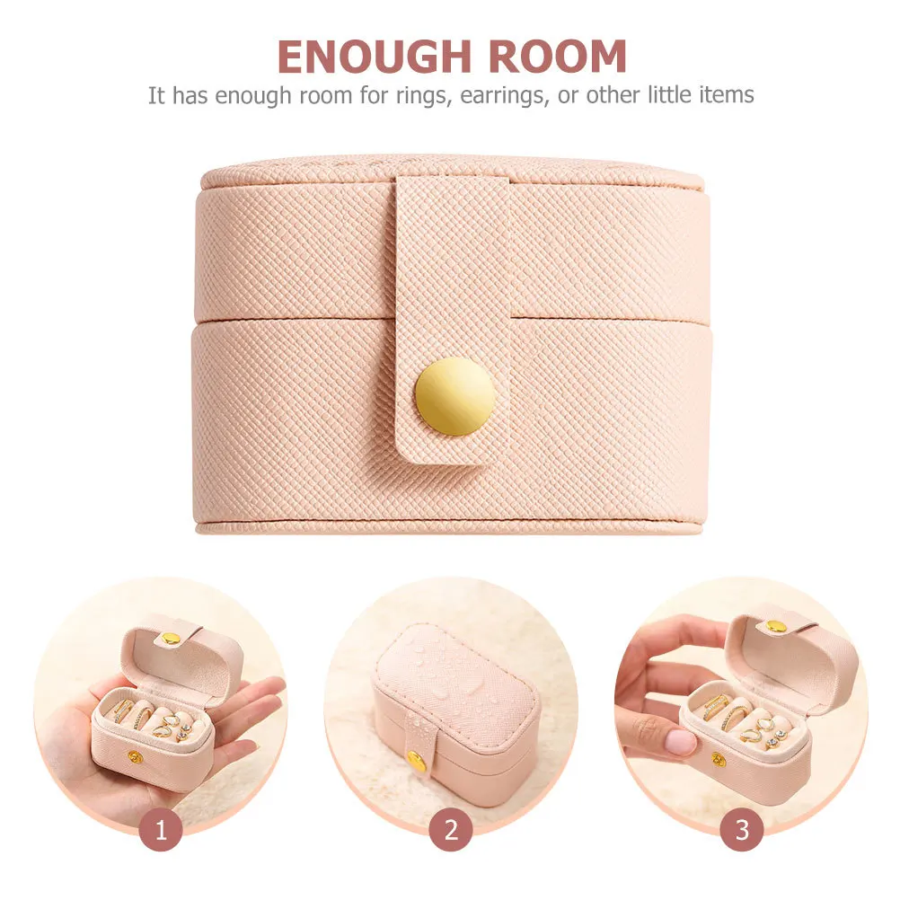 صندوق مجوهرات صغير أنيق للسفر، حامل مجوهرات صغير محمول، منظم تخزين البنصر، صندوق سفر صغير
